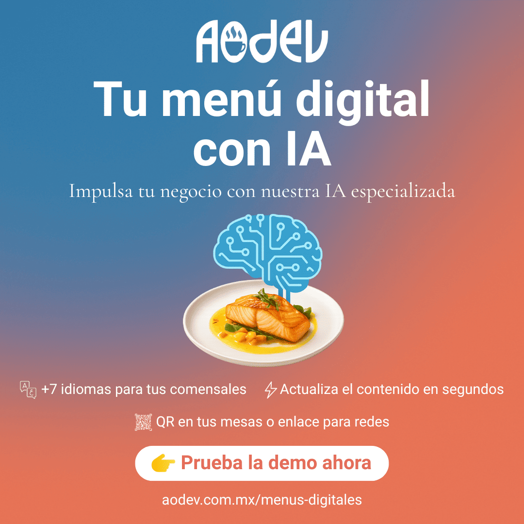 Menú Digital para Restaurantes con Pedidos en Línea | Aodev